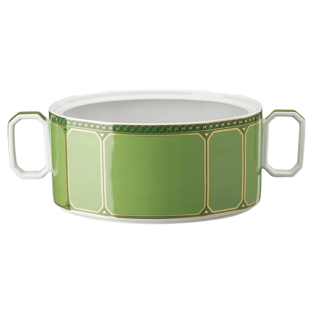 Signum bowl, Porcelain, Green by SWAROVSKI