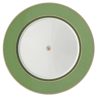 Signum dinner plate, Porcelain, Green by SWAROVSKI