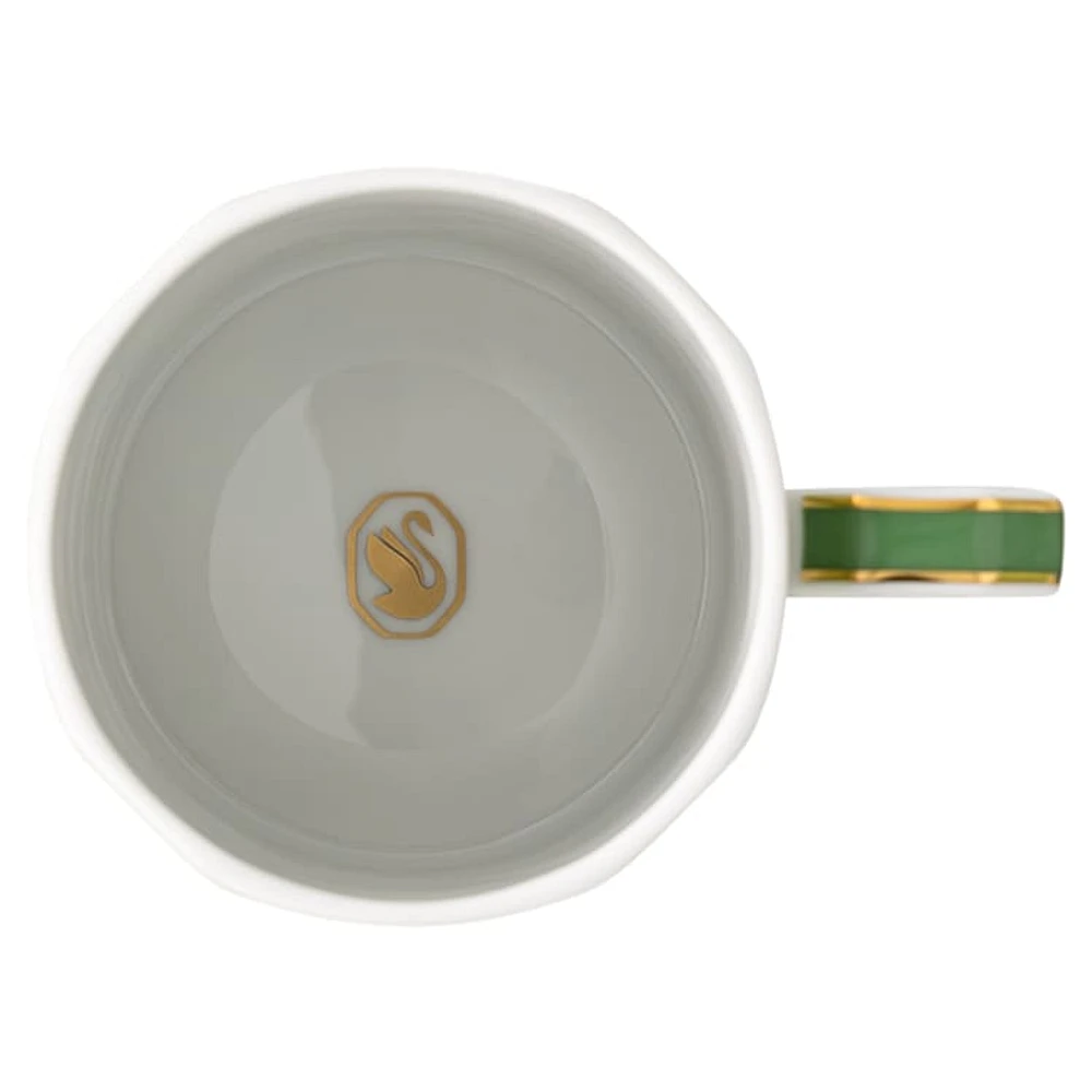 Signum coffee cup with saucer, Porcelain, Green by SWAROVSKI