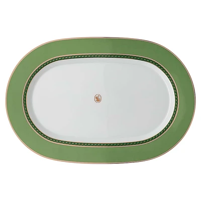 Signum platter plate, Porcelain, Green by SWAROVSKI