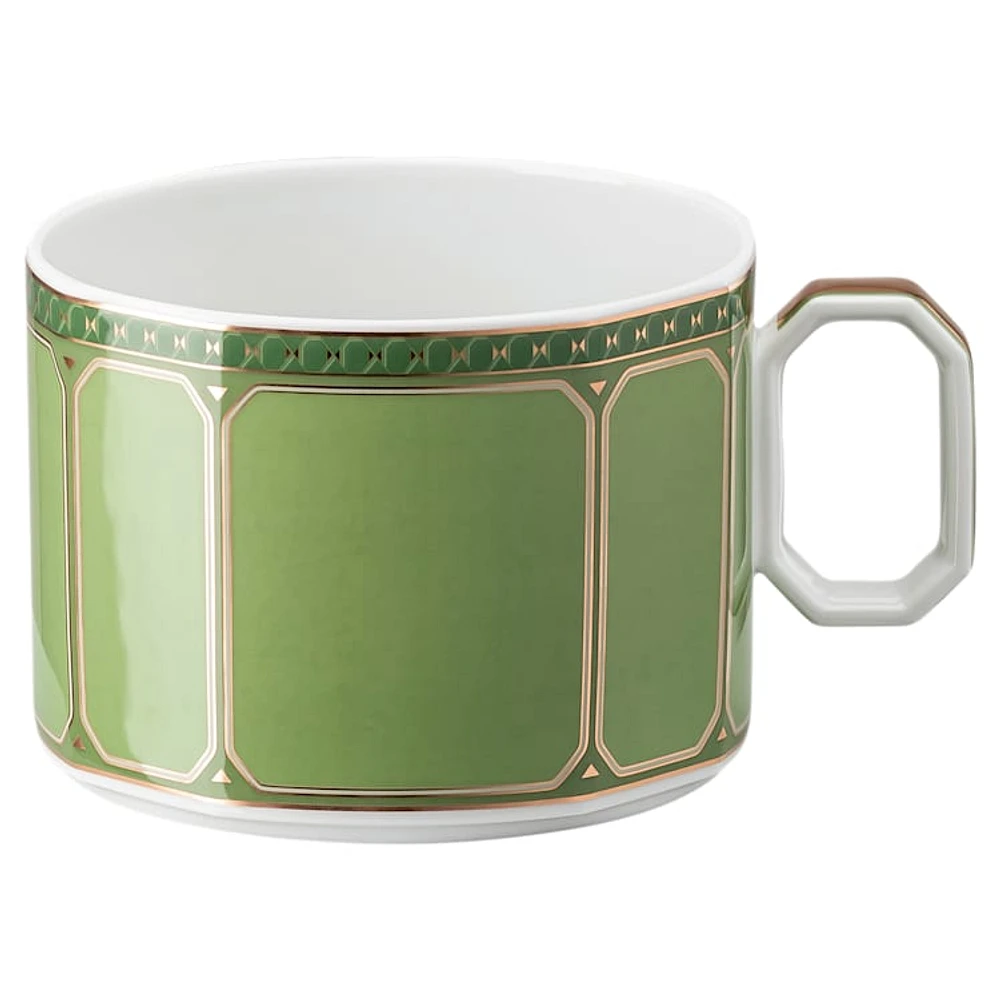 Signum cup with saucer, Porcelain, Green by SWAROVSKI