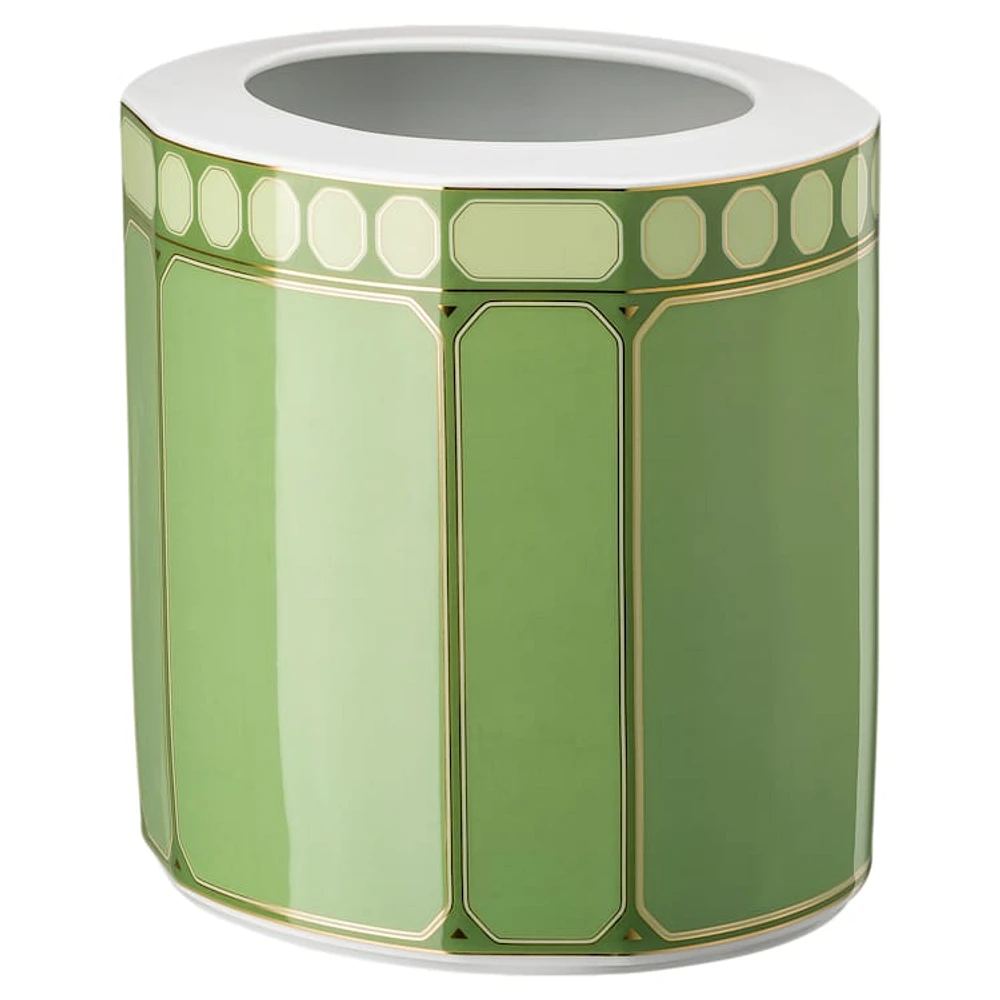 Signum vase, Porcelain, Wide, Green by SWAROVSKI