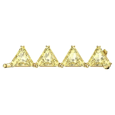 Matrix extender, Triangle cut, Yellow, Gold-tone plated by SWAROVSKI