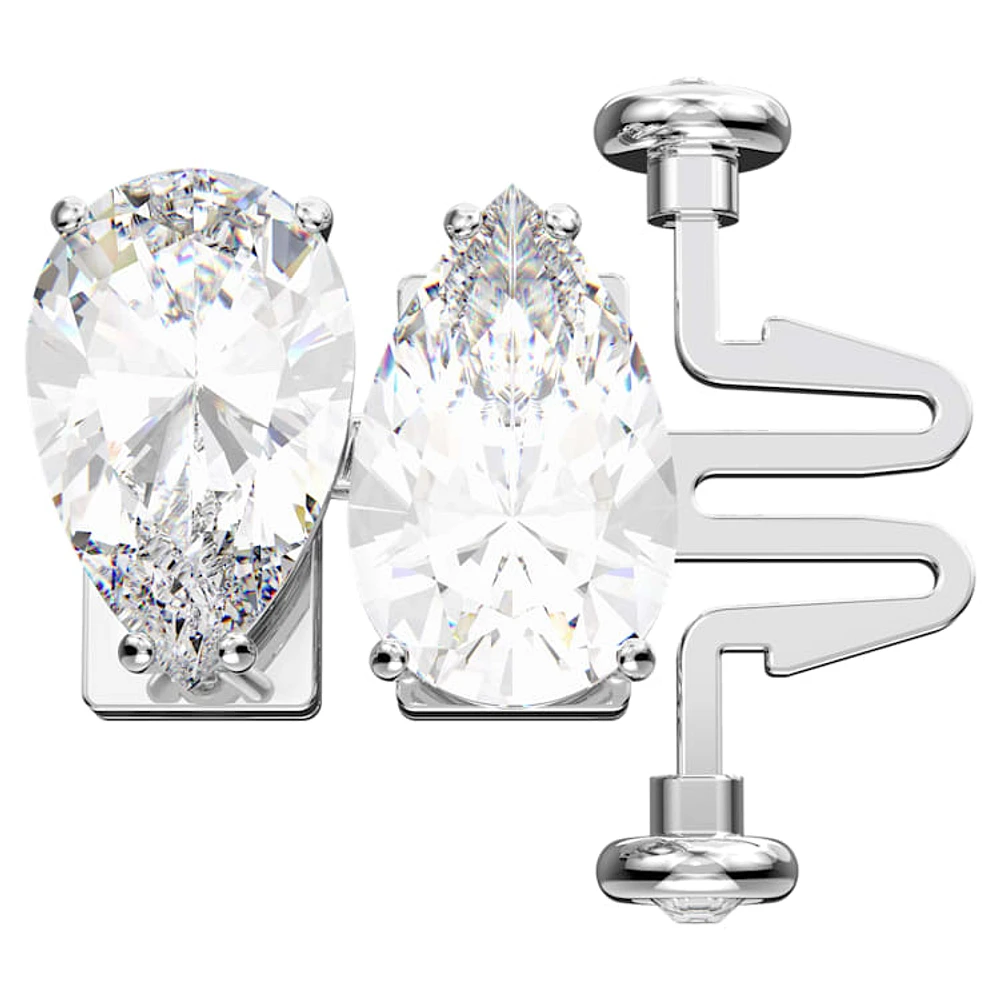 Matrix extender, Pear cut, White, Rhodium plated by SWAROVSKI