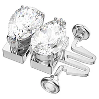 Matrix extender, Pear cut, White, Rhodium plated by SWAROVSKI