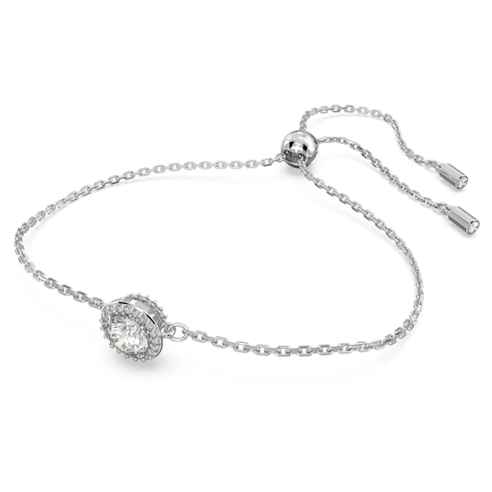 Una Angelic bracelet, Round cut, White, Rhodium plated by SWAROVSKI