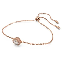 Una Angelic bracelet, Round cut, White, Rose gold-tone plated by SWAROVSKI