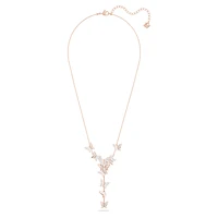 Lilia Y necklace, Butterfly, White, Rose gold-tone plated by SWAROVSKI