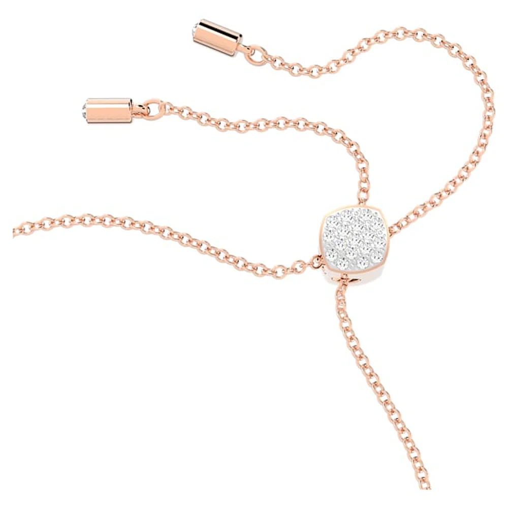 Lilia bracelet, Butterfly, White, Rose gold-tone plated by SWAROVSKI