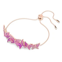 Idyllia Lilia bracelet, Butterfly, Pink, Rose gold-tone plated by SWAROVSKI