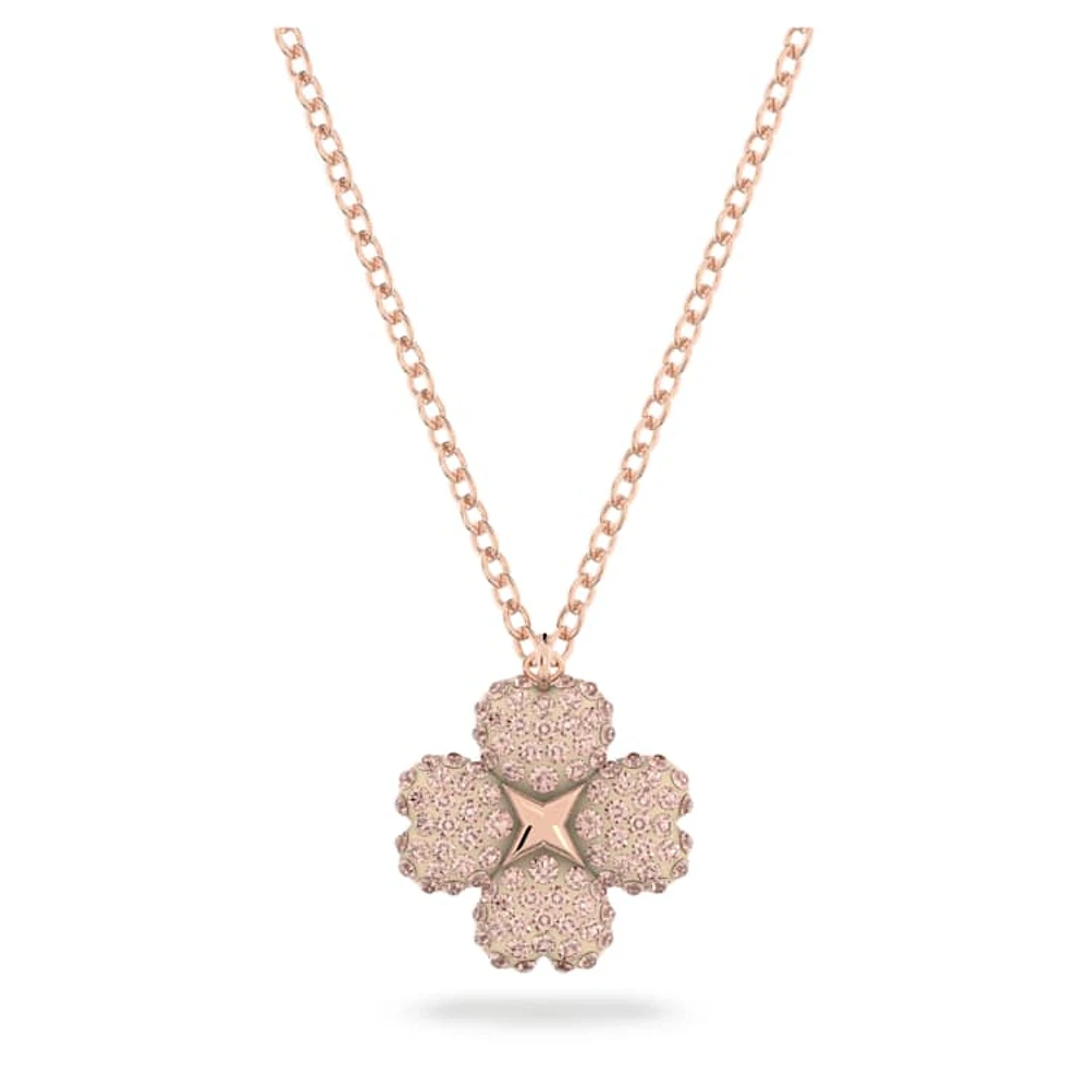 Latisha pendant, Flower, Pink, Rose gold-tone plated by SWAROVSKI