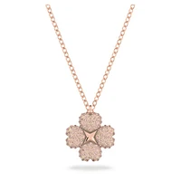 Latisha pendant, Flower, Pink, Rose gold-tone plated by SWAROVSKI