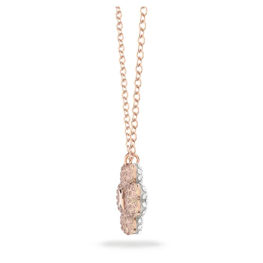 Latisha pendant, Flower, Pink, Rose gold-tone plated by SWAROVSKI