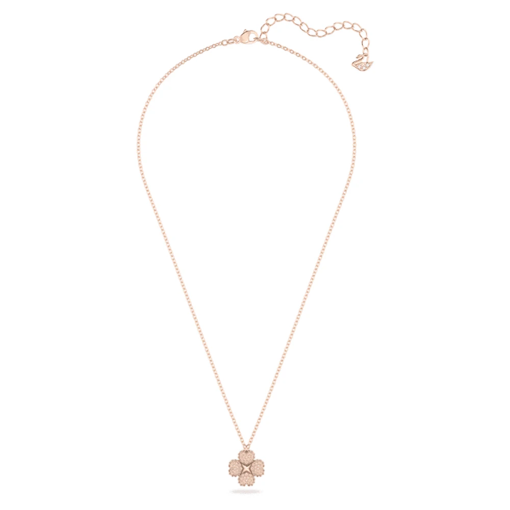 Latisha pendant, Flower, Pink, Rose gold-tone plated by SWAROVSKI