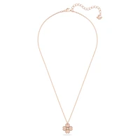 Latisha pendant, Flower, Pink, Rose gold-tone plated by SWAROVSKI