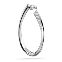 Exist hoop earrings, Medium, White, Rhodium plated by SWAROVSKI