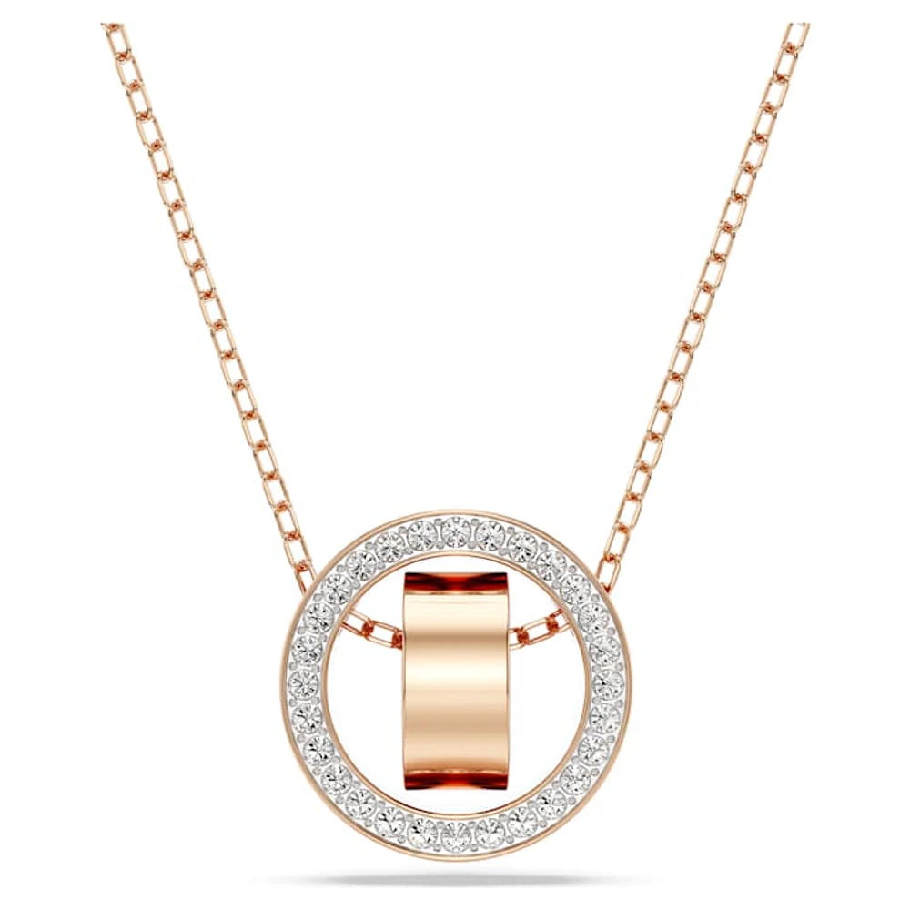 Dextera pendant, White, Rose gold-tone plated by SWAROVSKI