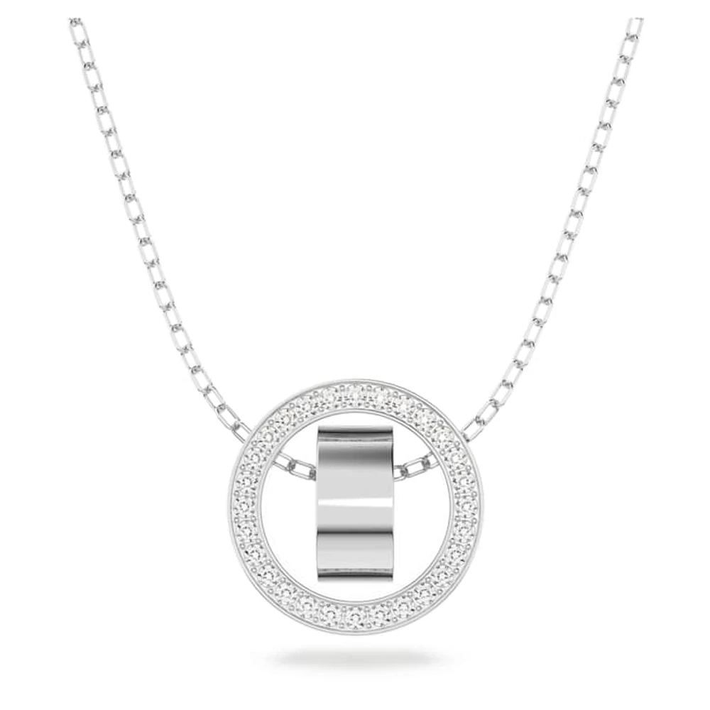 Dextera pendant, White, Rhodium plated by SWAROVSKI