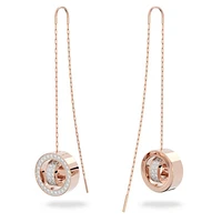 Dextera drop earrings, Long, White, Rose gold-tone plated by SWAROVSKI