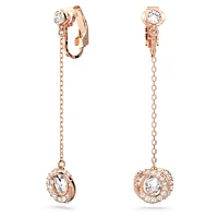 Generation clip earrings, White, Rose gold-tone plated by SWAROVSKI