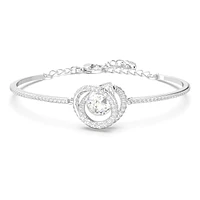 Generation bangle, White, Rhodium plated by SWAROVSKI