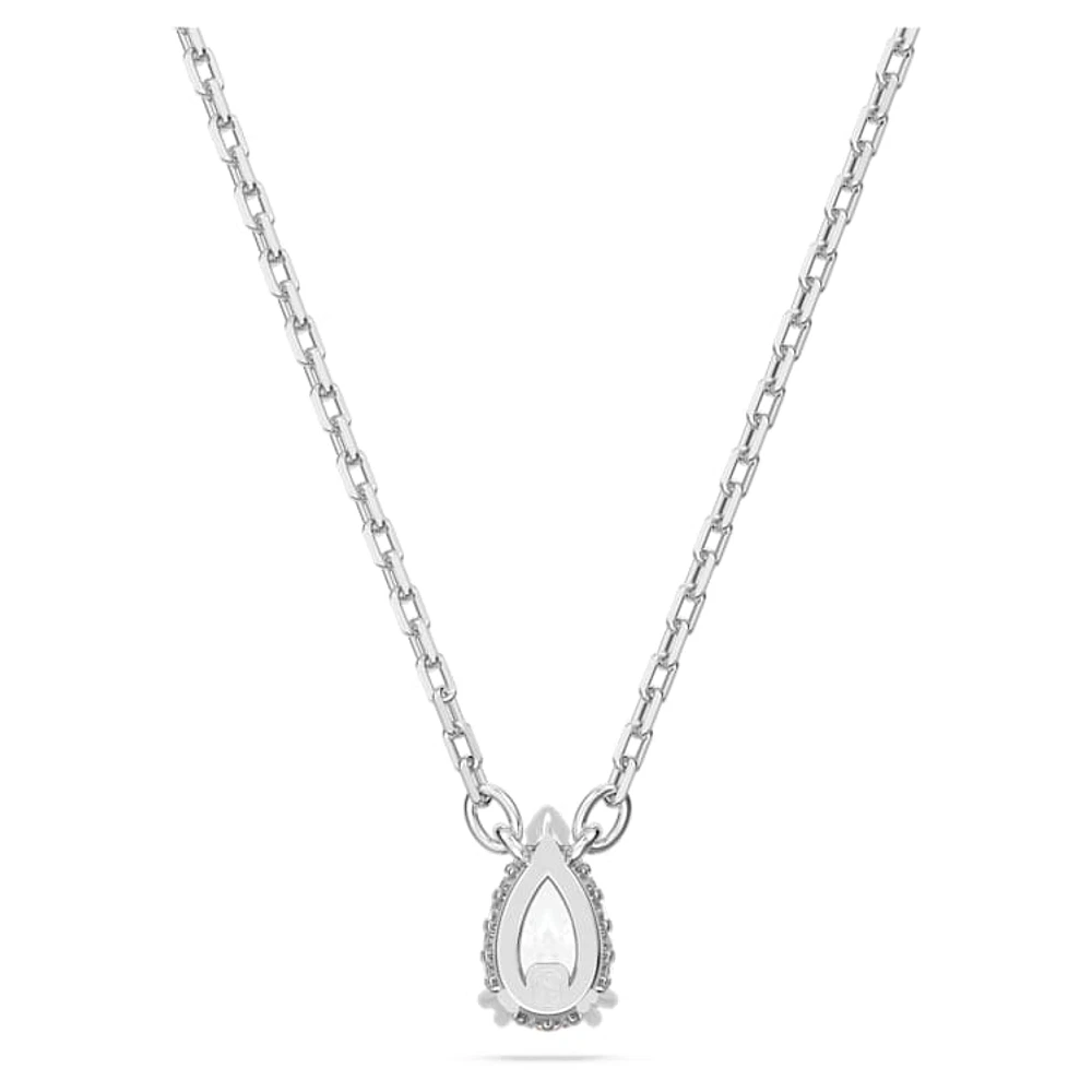 Stilla pendant, Pear cut, White, Rhodium plated by SWAROVSKI