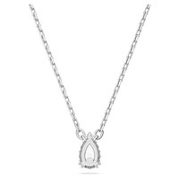 Stilla pendant, Pear cut, White, Rhodium plated by SWAROVSKI