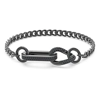 Dextera bracelet, Pavé, Mixed links, Black, Ruthenium plated by SWAROVSKI