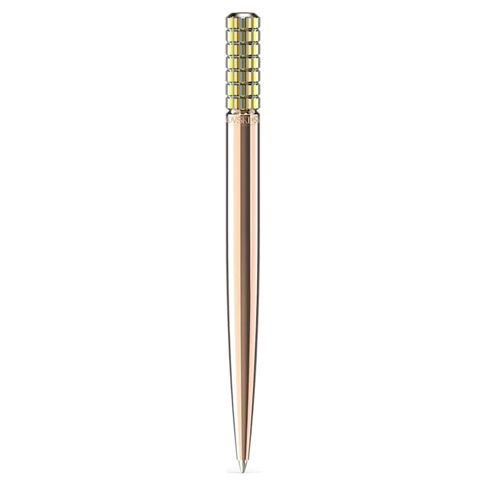 Ballpoint pen, Yellow, Rose gold-tone plated by SWAROVSKI