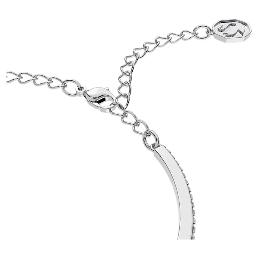 Una bangle, Octagon cut, Pavé, White, Rhodium plated by SWAROVSKI