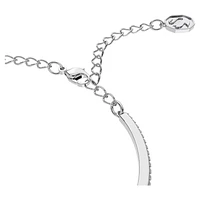 Una bangle, Octagon cut, Pavé, White, Rhodium plated by SWAROVSKI