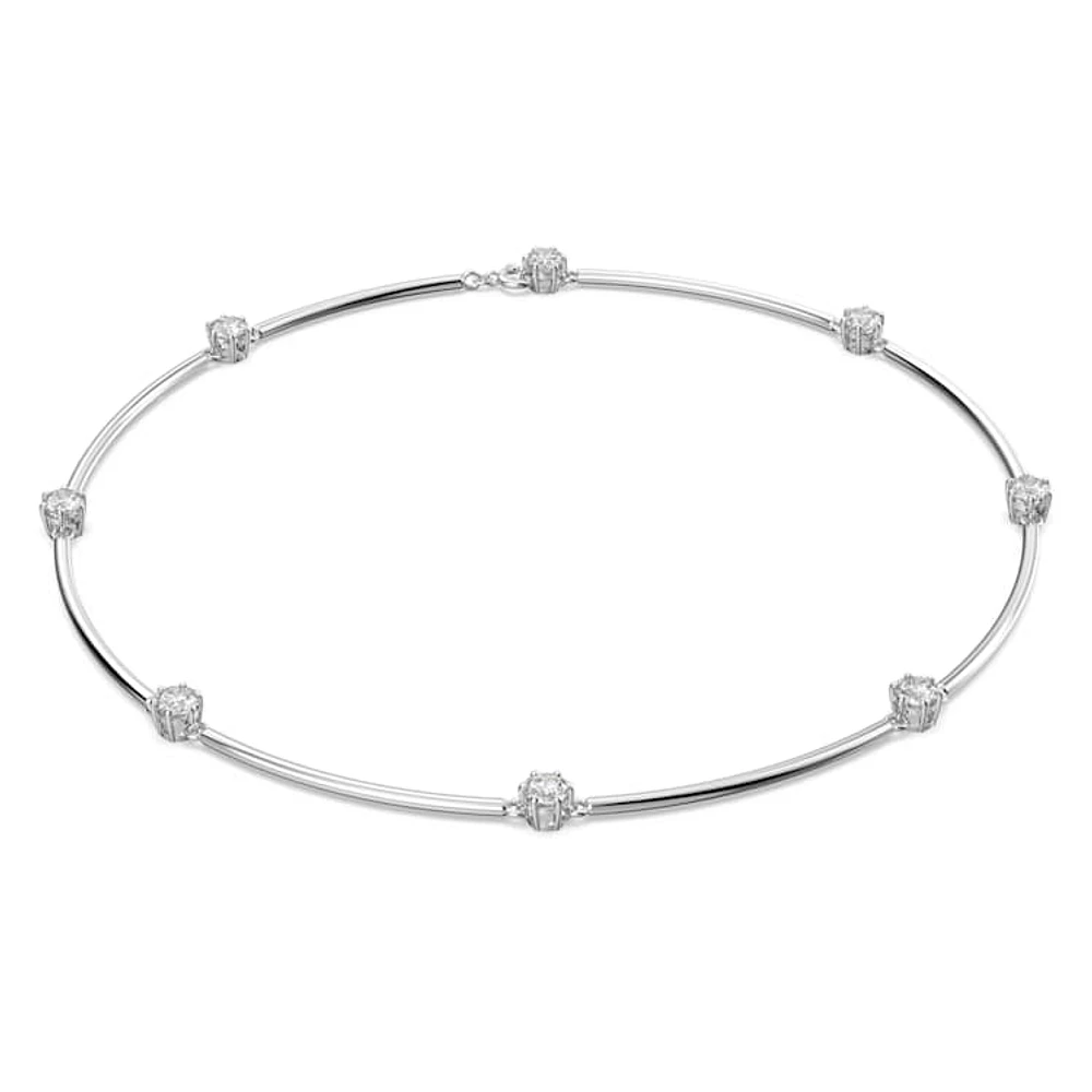 Constella necklace, Round cut, White, Rhodium plated by SWAROVSKI