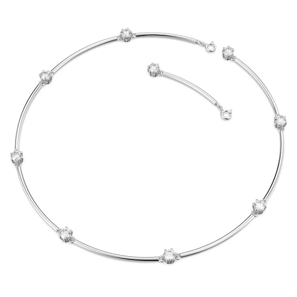 Constella necklace, Round cut, White, Rhodium plated by SWAROVSKI