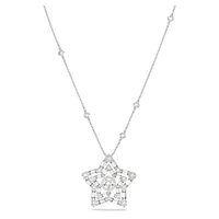 Stella pendant, Mixed cuts, Star, White, Rhodium plated by SWAROVSKI