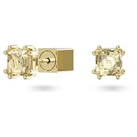 Chroma stud earrings, Cushion cut, Yellow, Gold-tone plated by SWAROVSKI