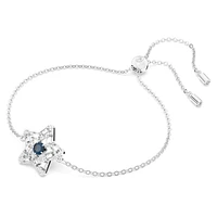 Stella bracelet, Mixed cuts, Star, Blue, Rhodium plated by SWAROVSKI