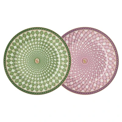 Signum plate set, Porcelain, Medium, Multicoloured by SWAROVSKI