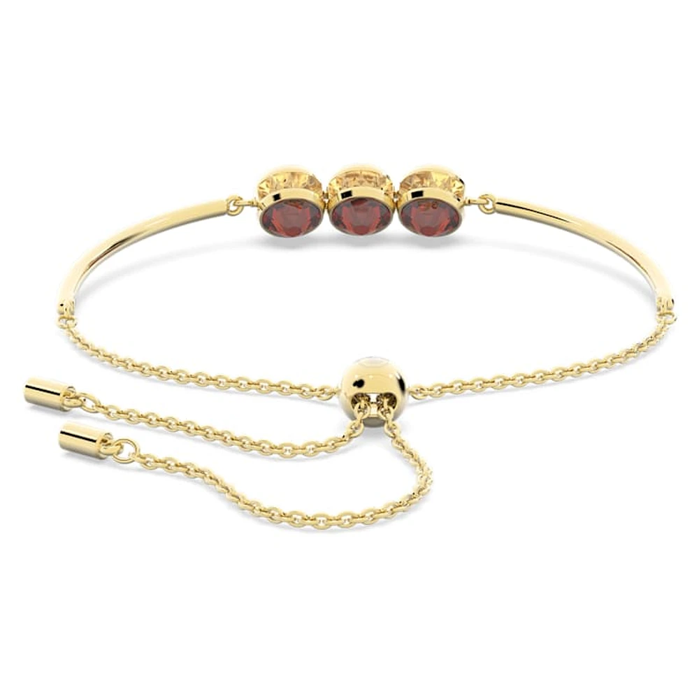 Chroma bracelet, Round cut, Multicoloured, Gold-tone plated by SWAROVSKI