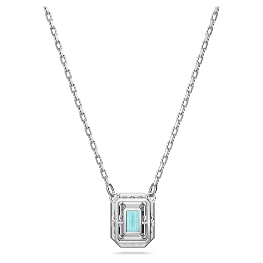 Una necklace, Octagon cut, Blue, Rhodium plated by SWAROVSKI