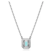 Una necklace, Octagon cut, Blue, Rhodium plated by SWAROVSKI