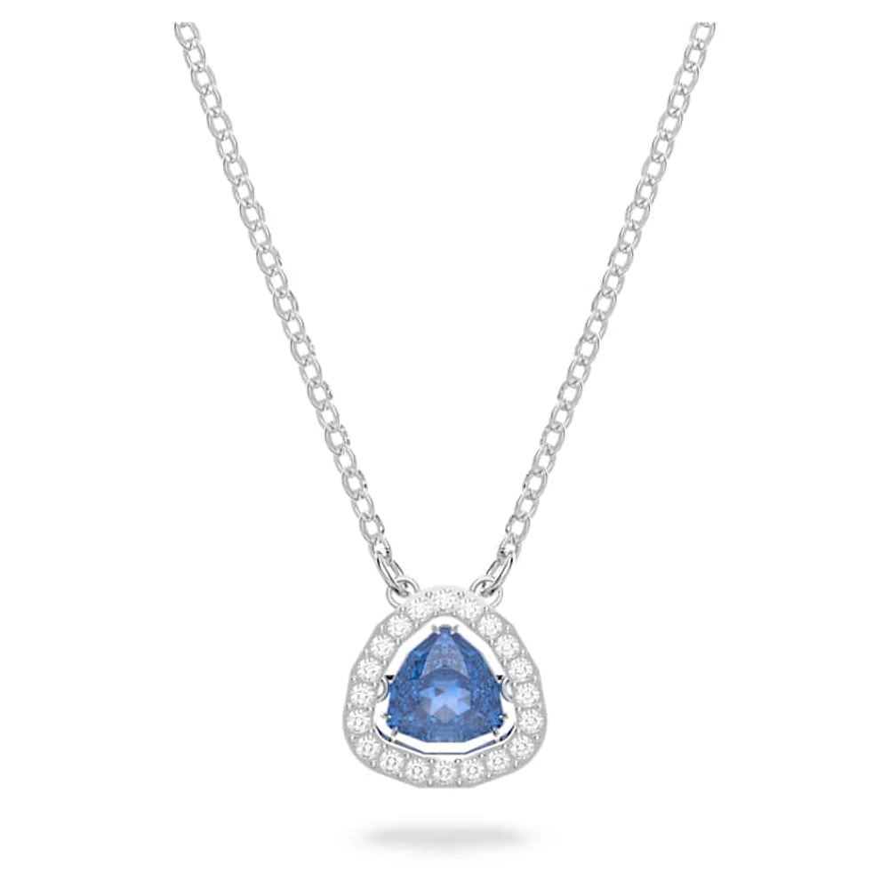 Una necklace, Trilliant cut, Blue, Rhodium plated by SWAROVSKI