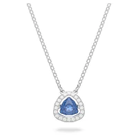 Una necklace, Trilliant cut, Blue, Rhodium plated by SWAROVSKI