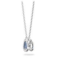 Una necklace, Trilliant cut, Blue, Rhodium plated by SWAROVSKI