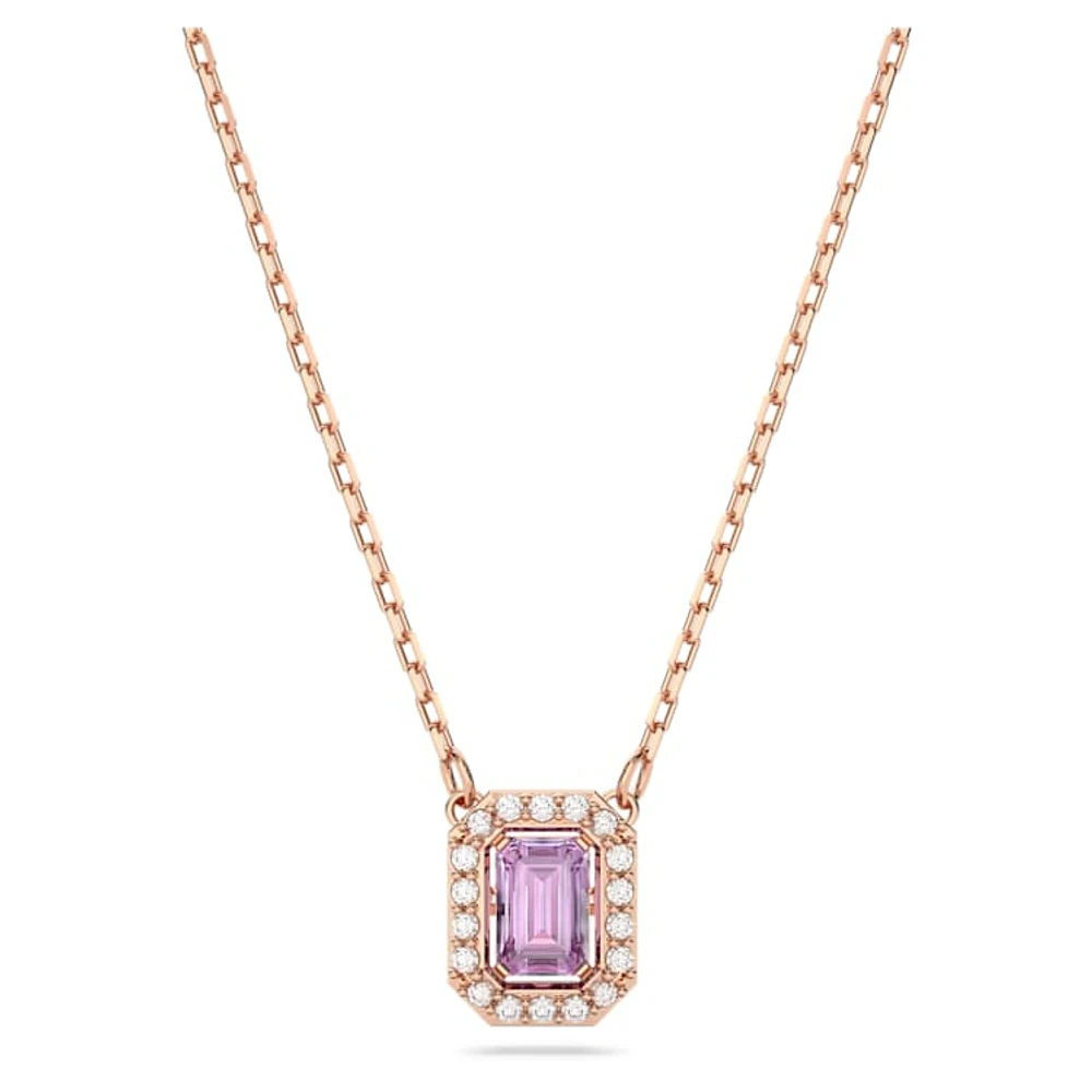 Una necklace, Octagon cut, Purple, Rose gold-tone plated by SWAROVSKI