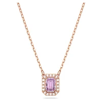 Una necklace, Octagon cut, Purple, Rose gold-tone plated by SWAROVSKI