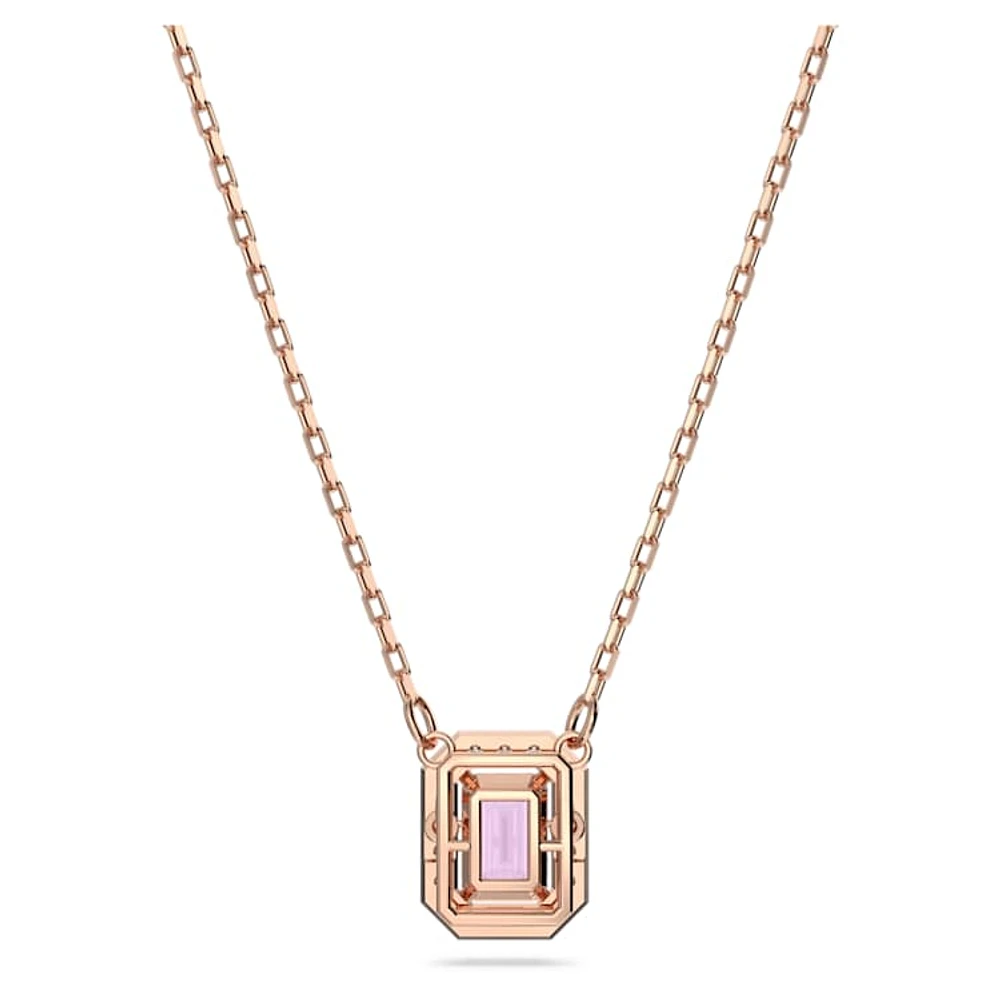 Una necklace, Octagon cut, Purple, Rose gold-tone plated by SWAROVSKI