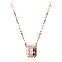 Una necklace, Octagon cut, Purple, Rose gold-tone plated by SWAROVSKI