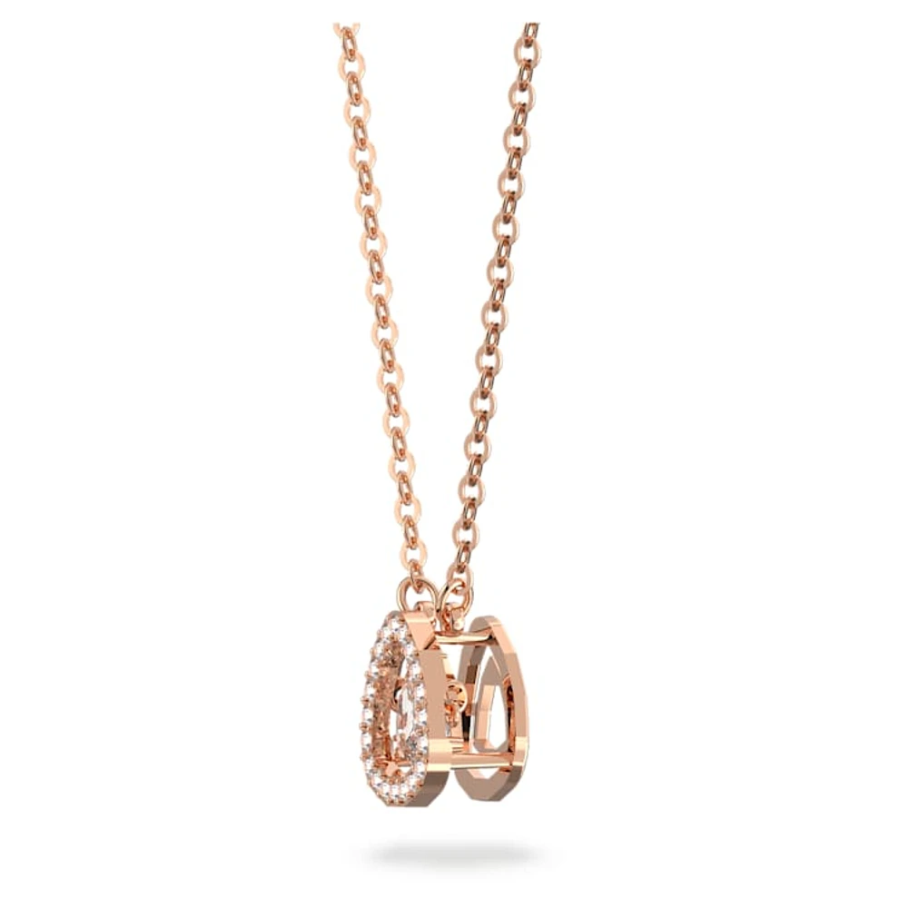 Una necklace, Trilliant cut, White, Rose gold-tone plated by SWAROVSKI