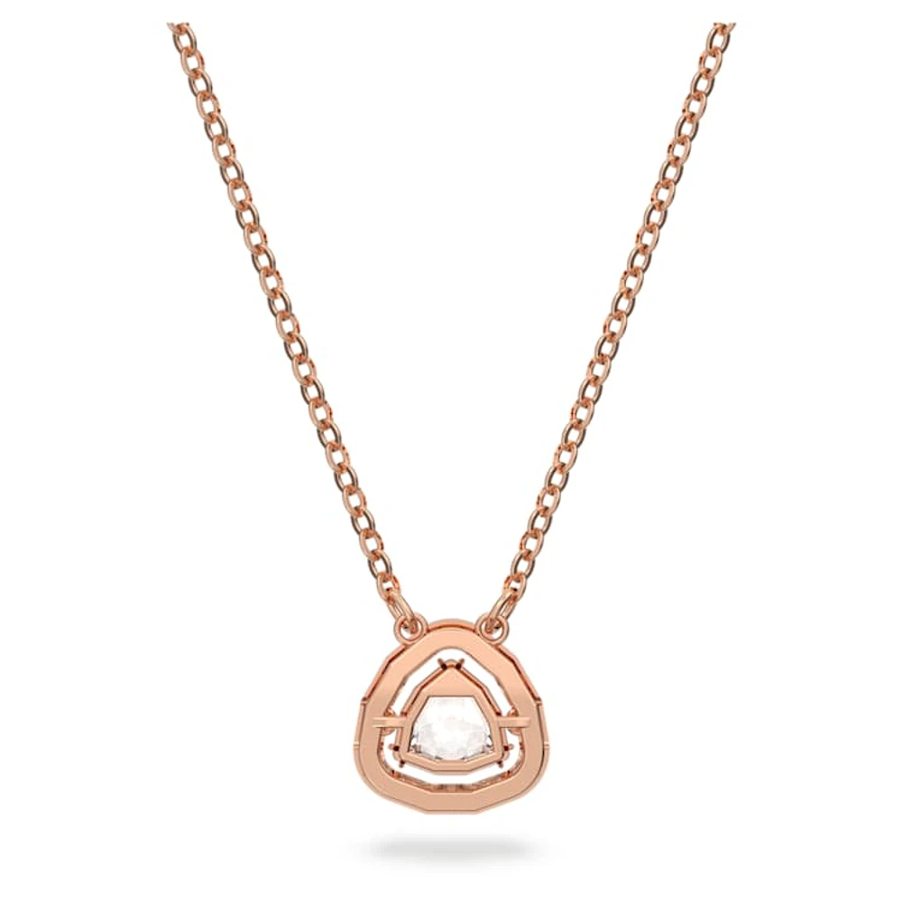 Una necklace, Trilliant cut, White, Rose gold-tone plated by SWAROVSKI