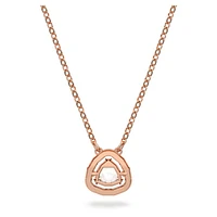 Una necklace, Trilliant cut, White, Rose gold-tone plated by SWAROVSKI